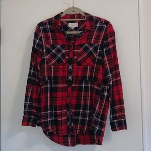 Braeve plaid button down peplum detail size S